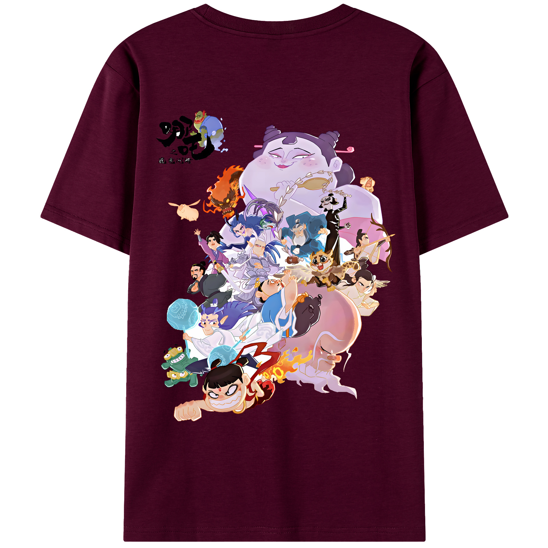 （画像用） Ne Zha 2 ナタ 魔童の大暴れ レディース半袖Tシャツ(バックプリント)